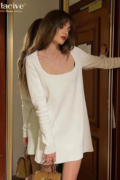 Elegant Long Sleeve Bodycon Mini Dress