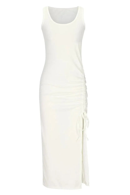 Sleeveless Side Slit Bodycon Midi Dress