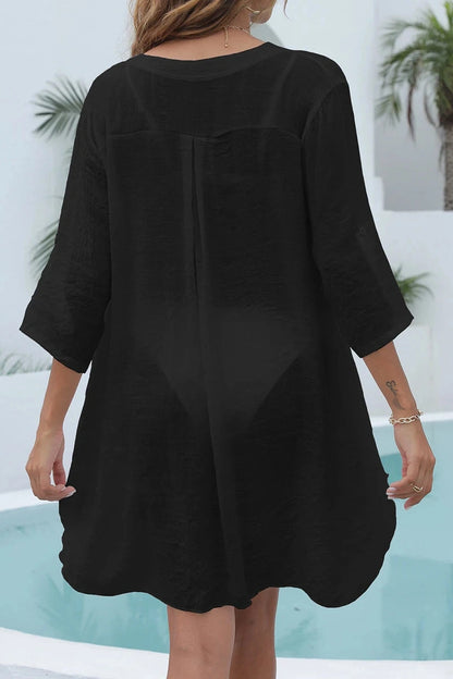 Elegant V-Neck Cover-Up Dress