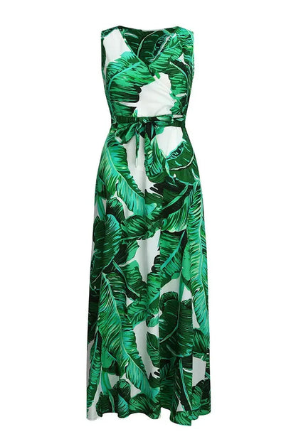 Sleeveless Chiffon Printed Maxi Dress