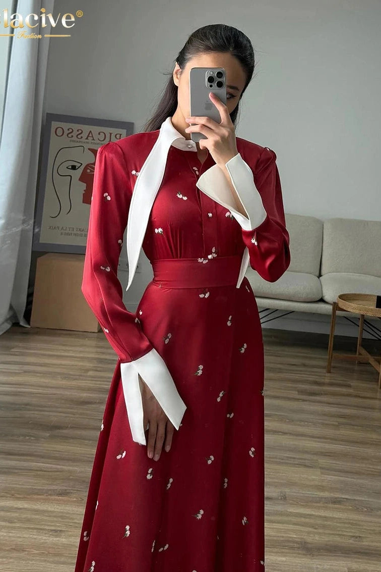 Elegant Long Sleeve Maxi Dress