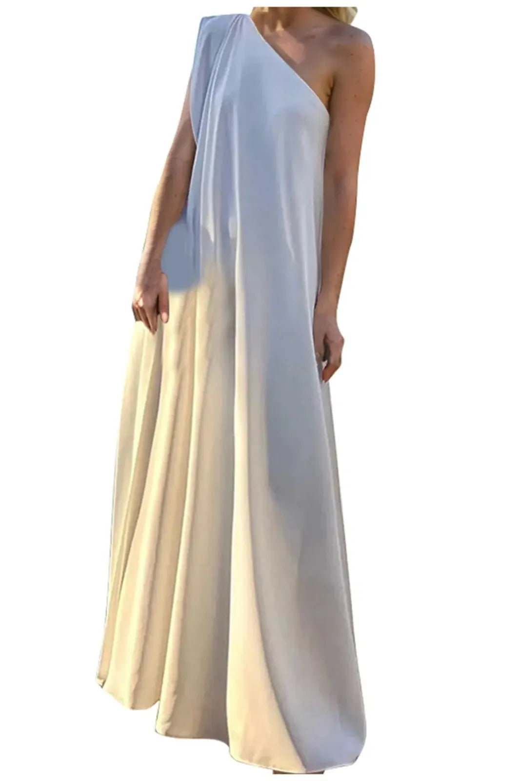 One Shoulder Sleeveless Maxi Dress