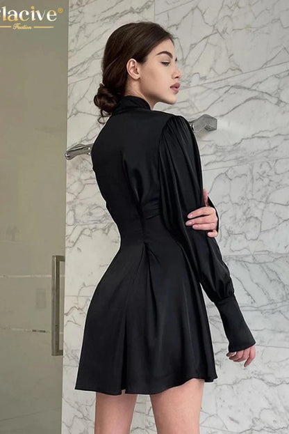 Elegant Long Sleeve Mini Dress