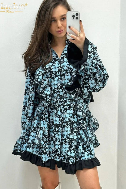 Elegant Long Sleeve Mini Dress