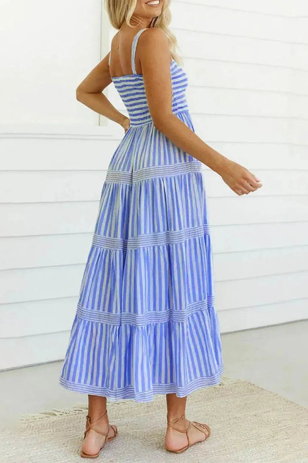 Striped Printed Maxi Dress