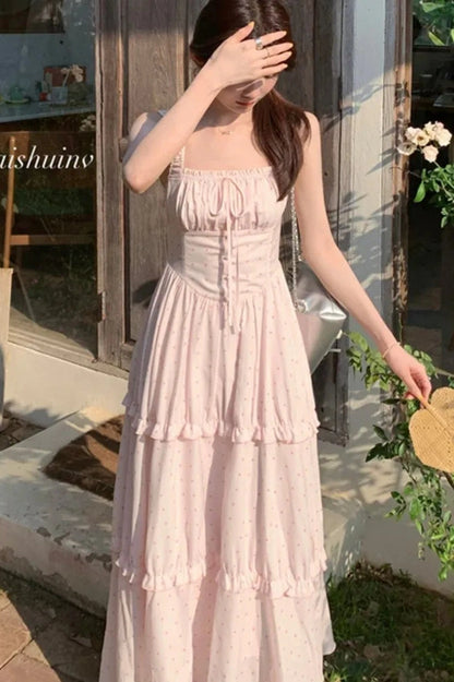 Elegant Spaghetti Strap Maxi Dress