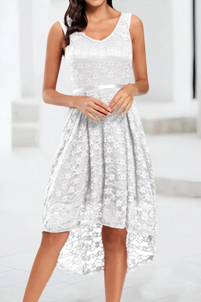 Sleeveless Elegant Lace Midi Dress