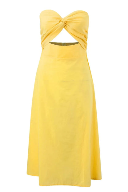 Strapless Sweetheart Neckline Midi Dress