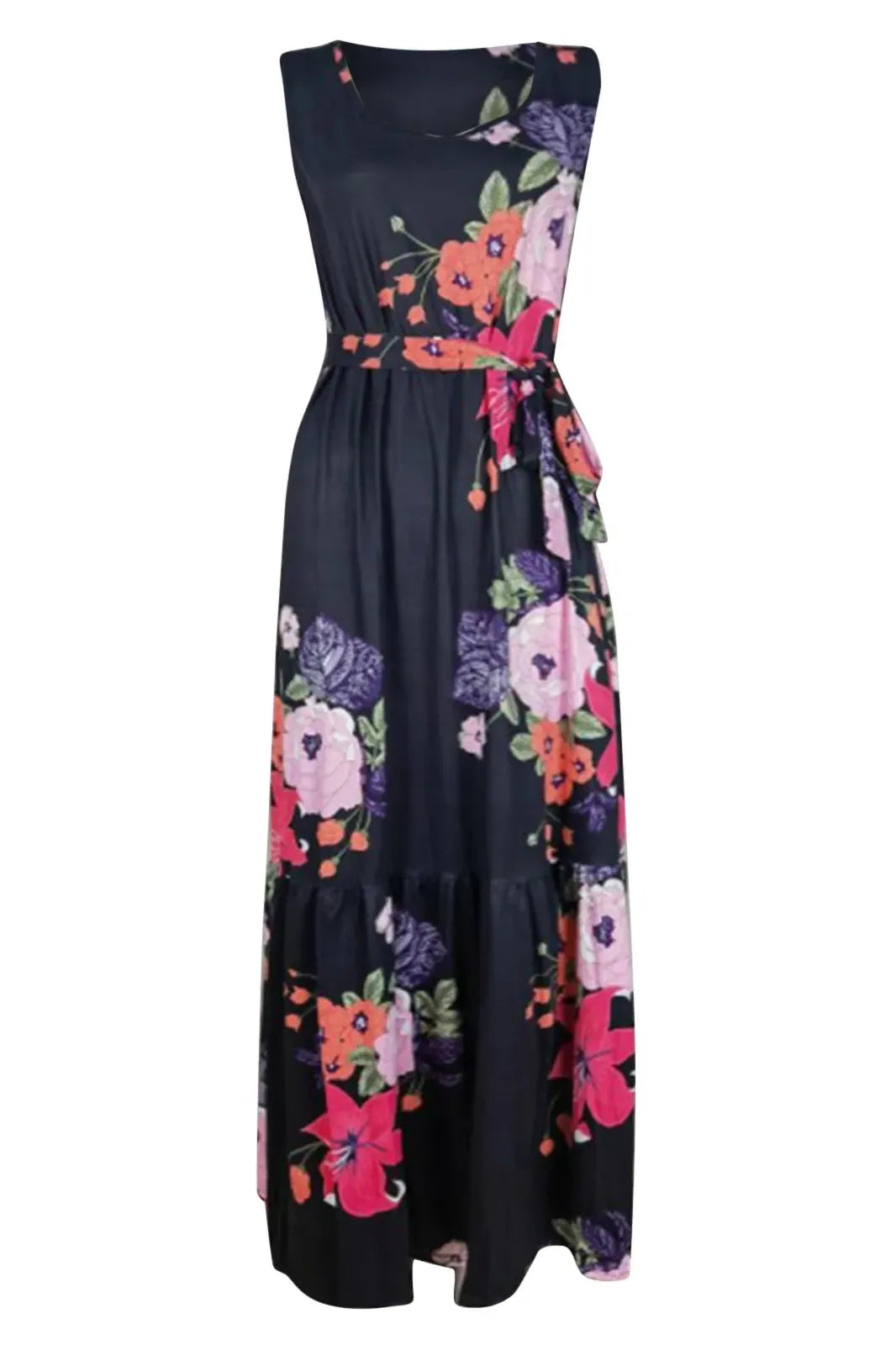 Flower Print Spaghetti Strap Maxi Dress