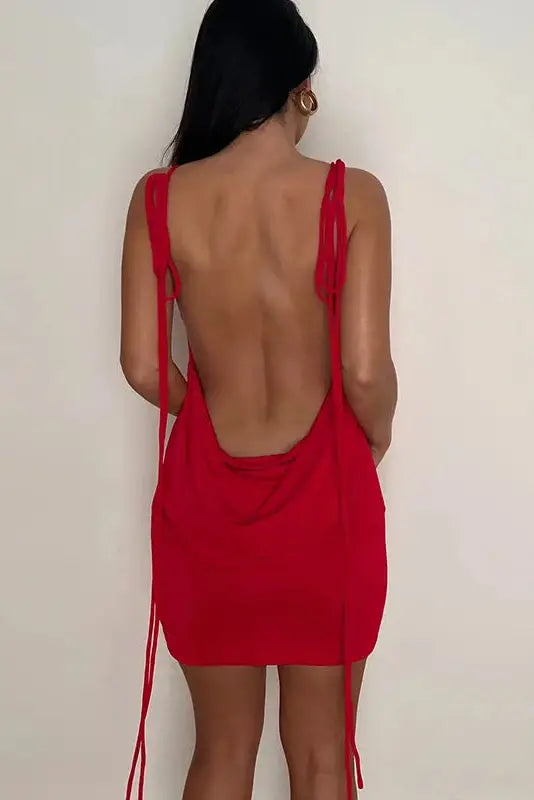 New Off Shoulder Backless Mini Dress