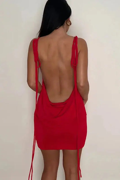 New Off Shoulder Backless Mini Dress