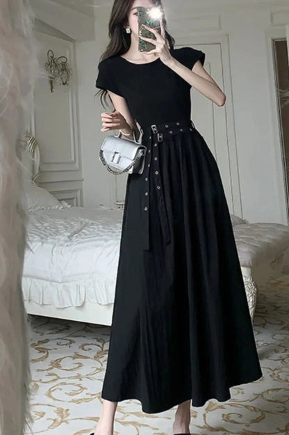 Elegant O-Neck Maxi Dress