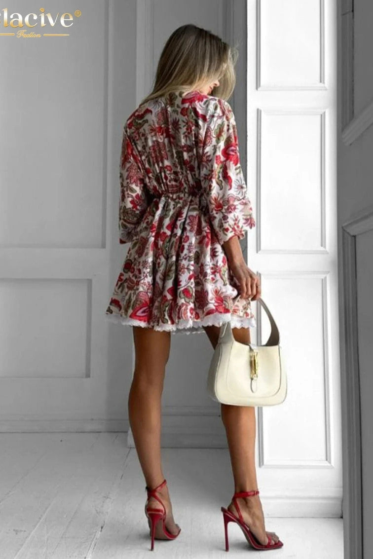 Elegant Long Sleeve Mini Dress