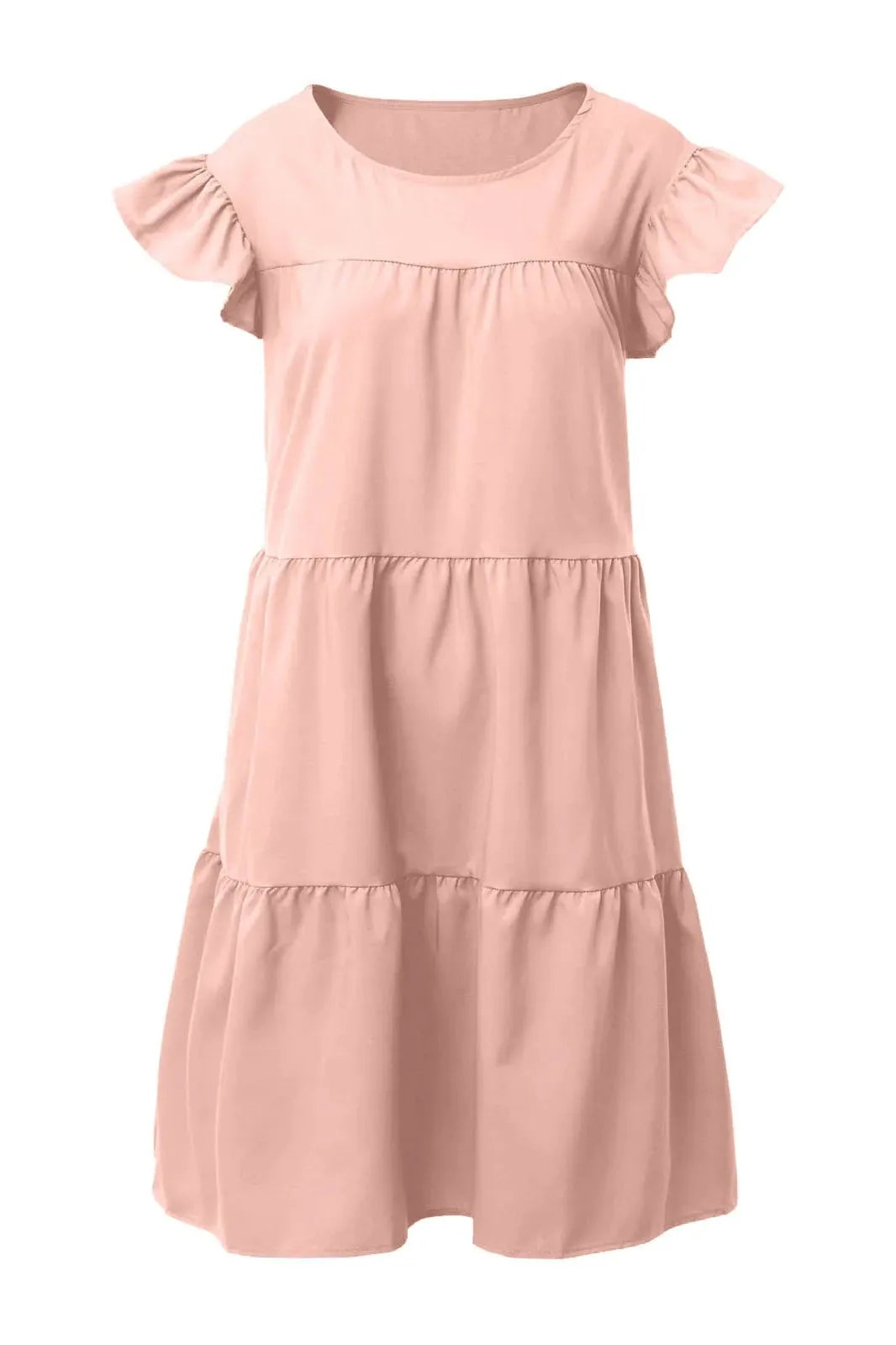 Elegant Short Sleeve Round Neck Dress