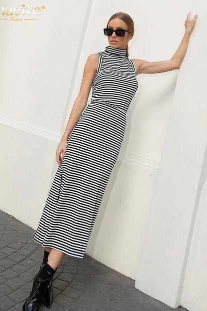 Elegant Bodycon Sleeveless Midi Dress