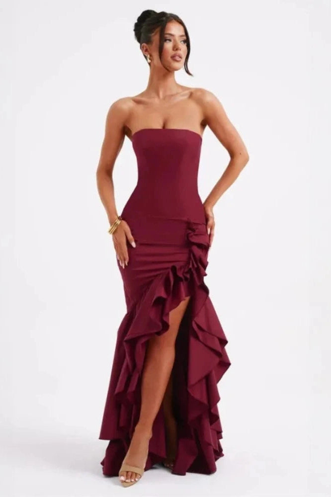 Elegant Bodycon Irregular Maxi Dress