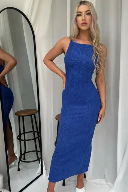 Elegant Spaghetti Strap Bodycon Maxi Dress