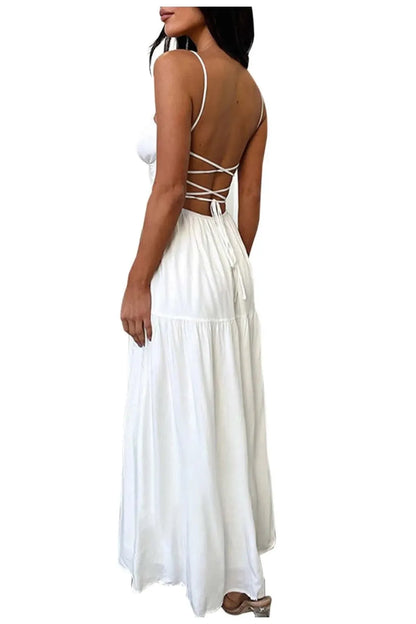 Sleeveless V-Neck A-Line Maxi Dress