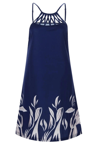 Printed Sleeveless Midi Dress