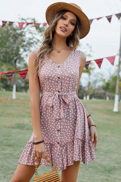 Elegant V-Neck Sleeveless Mini Dress