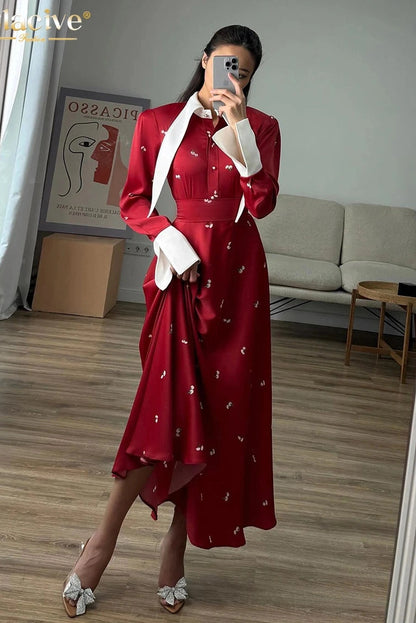 Elegant Long Sleeve Maxi Dress