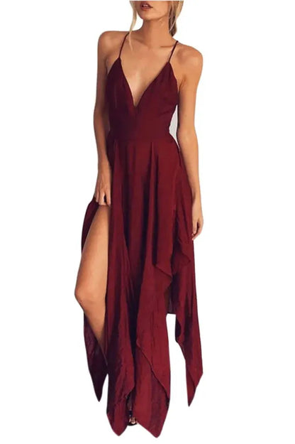 High Split Ball Gown Maxi Dress