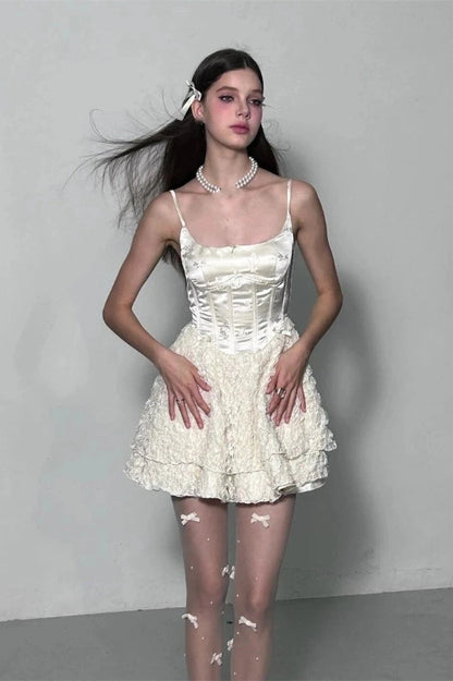 Lace Spaghetti Strap Mini Dress