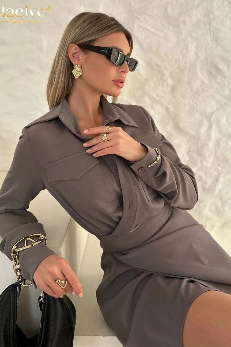 Elegant Long Sleeve Maxi Dress