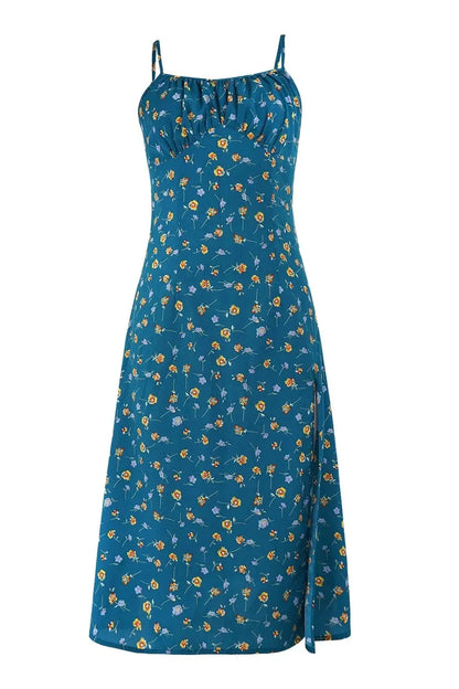 Elegant Sleeveless Floral  Midi Dress