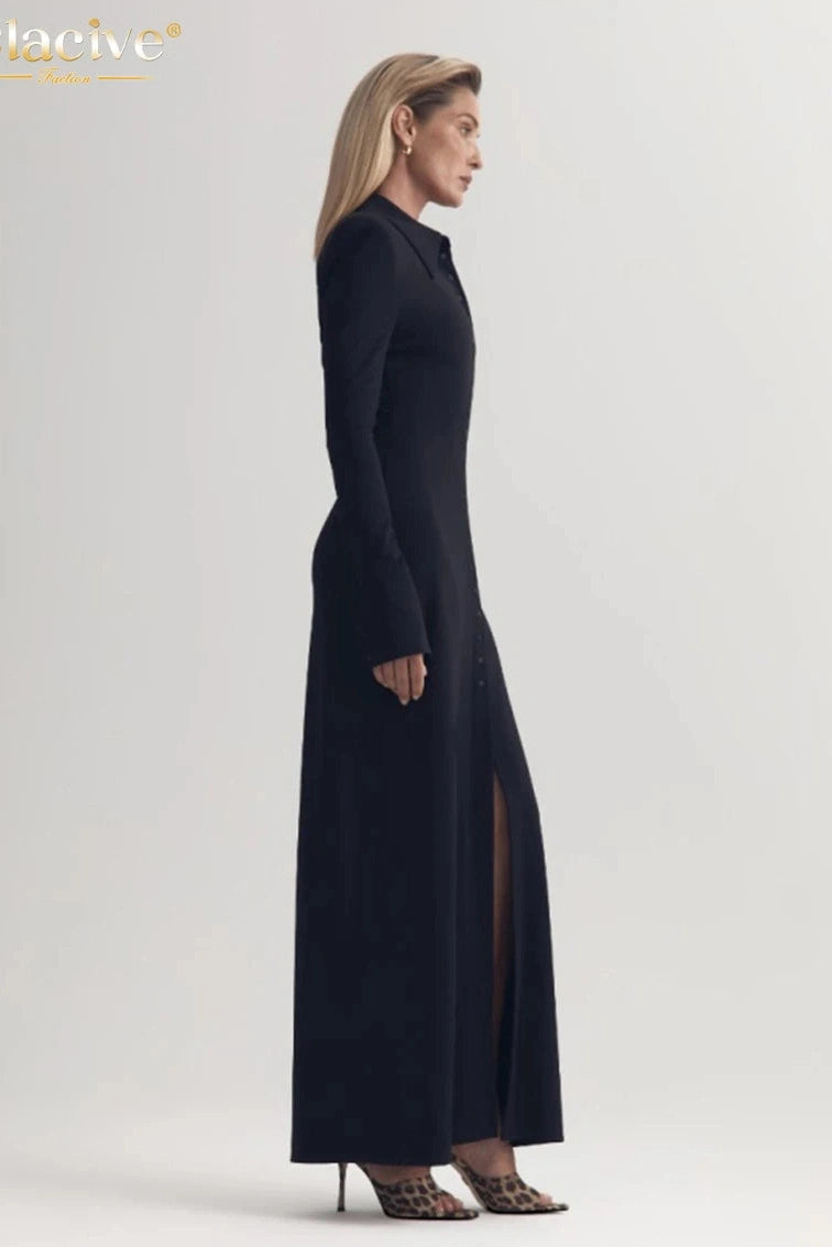 Elegant Long Sleeve Maxi Dress