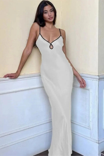 Spaghetti Strap Backless Maxi Dress