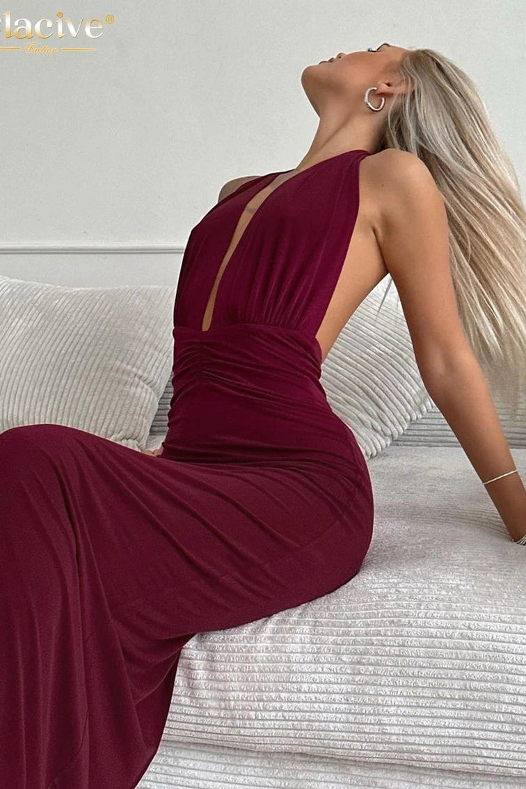 Elegant Sleeveless Maxi Dress