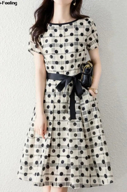 Elegant Polka Dot Mini Dress