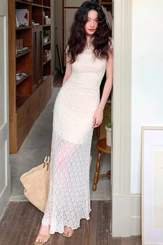 Elegant Lace Bodycon Maxi Dress