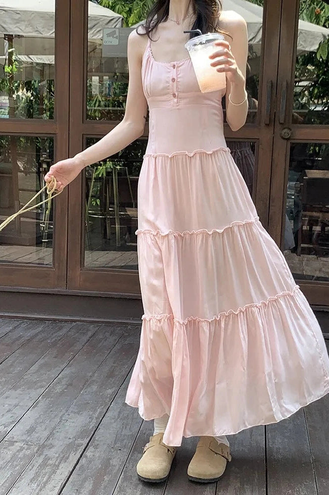 Elegant Spaghetti Strap Maxi Dress