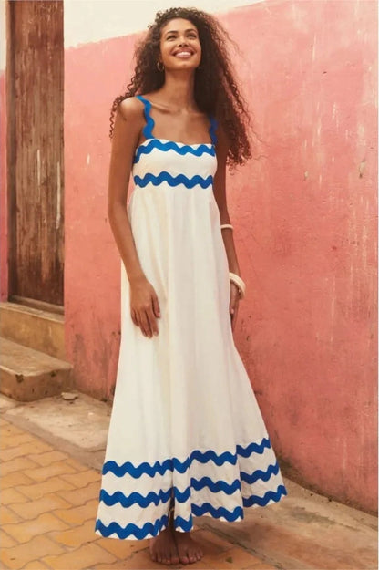 Elegant Sleeveless Print Maxi Dress