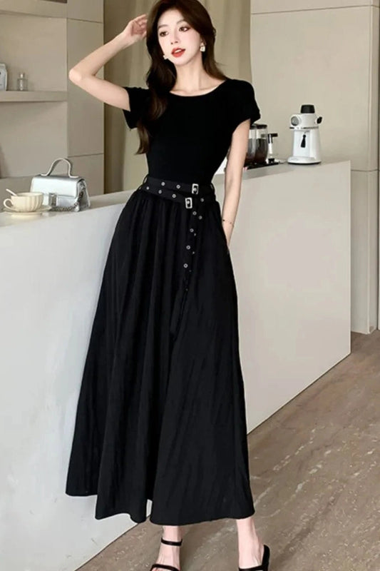 Elegant O-Neck Maxi Dress