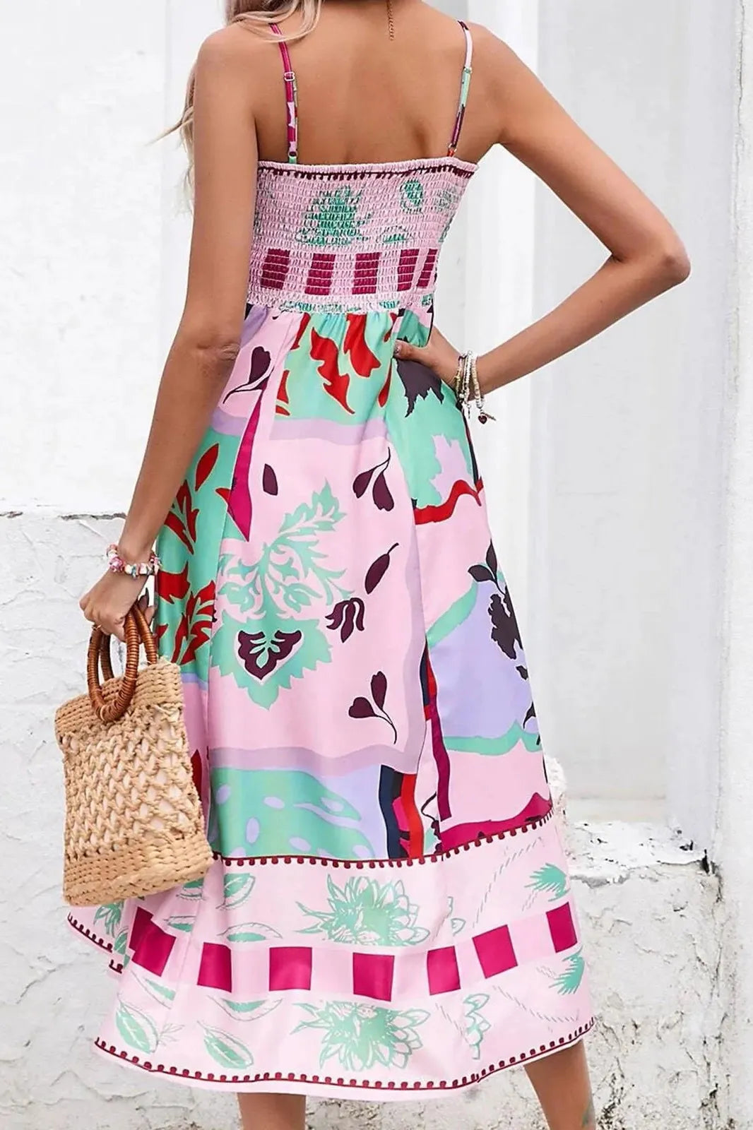 Elegant Printed T-Shirt Midi Dress