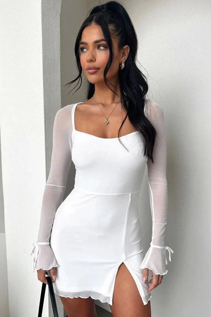 See-Through Bodycon Mini Dress