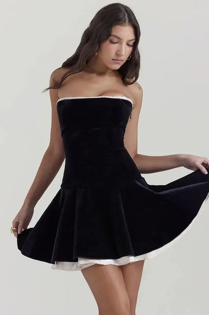 Strapless Off-Shoulder Sexy A-Line Mini Dress