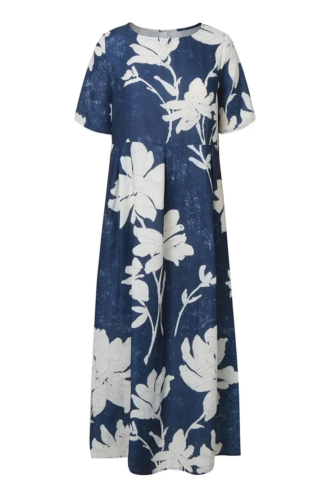 Printed Short-Sleeved Maxi Dress