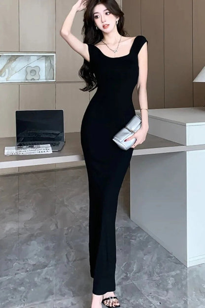 Off Shoulder Bodycon Maxi Dress