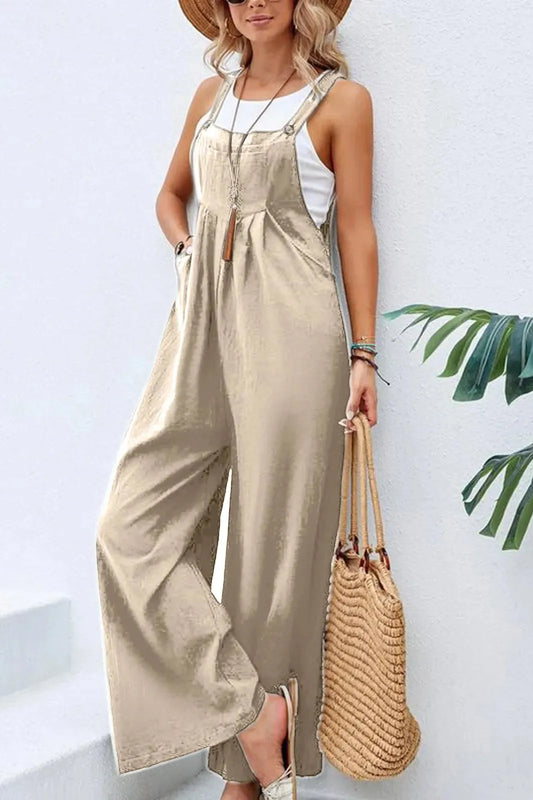 Button Back Strap Pocket Maxi Dress