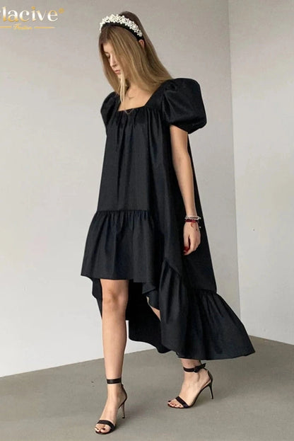 Elegant Short Sleeve Midi Dress