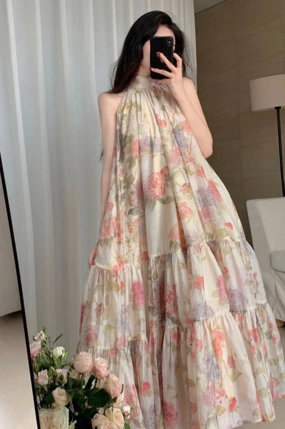 Elegant Floral Print Maxi Dress