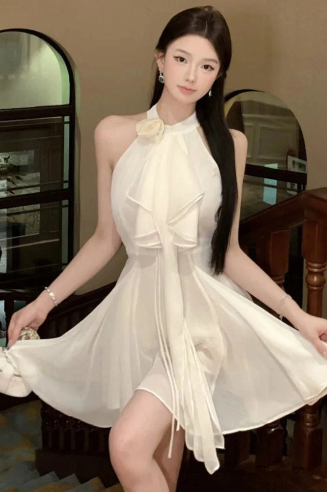 Elegant Ruffles A-Line Mini Dress