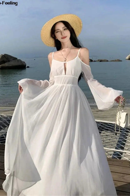 Off-Shoulder Backless  Maxi Dress