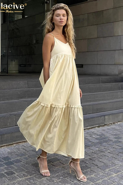 Elegant Strap Sleeveless Maxi Dress