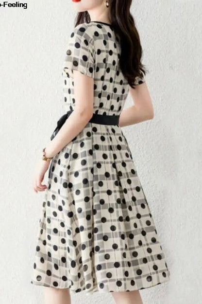 Elegant Polka Dot Mini Dress