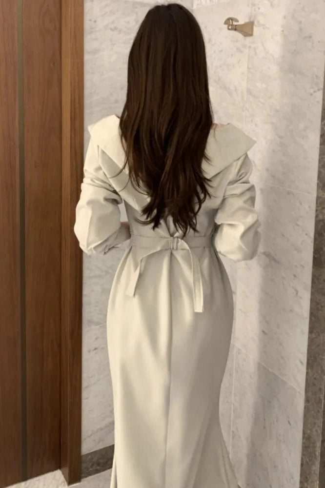 Elegant V-Neck Puff Sleeves Maxi Dress